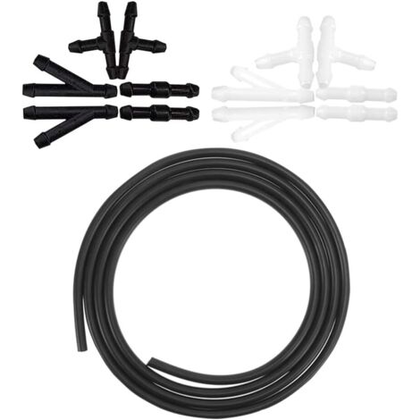 4m Auto Kit de Tuyau Essuie Glace, Tuyau de Lave-Glace Avec 9 Pièces Raccord de Tuyau (Type Y I T), Pour le Raccordement à la Pompe à Eau et à la Buse de Voiture pour Nettoyage Rapide (1/5)