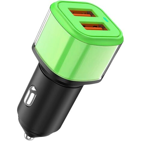 60W Charge Voiture, Chargeur Voitures USB Charge Rapide, QC 3.0 Chargeur Allume Cigare USB Voiture, Chargeur Voiture Double Port Prise, Automobile Universel Intérieur Décoration Accessoires (1/5)