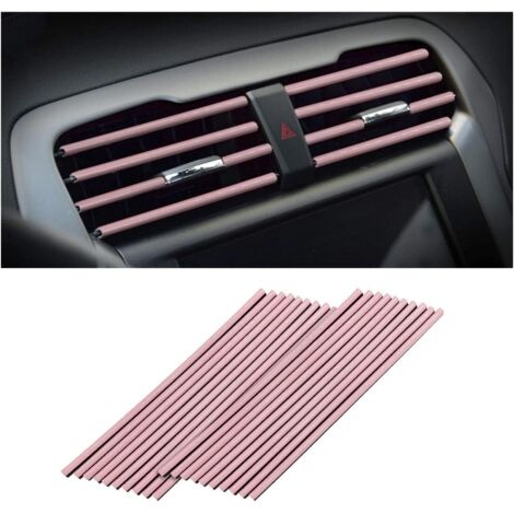 20 PCS Bande Décorative pour Climatiseur de Voiture, Accessoires intérieurs de voiture, Multicolore Bande décorative pour la plupart des bouches d'aération (Rose) (1/5)