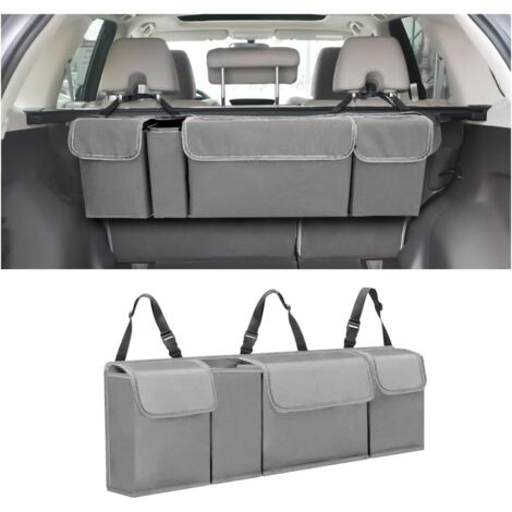 Organiseur de coffre de voiture, organiseur à suspendre pour siège arrière pour VUS, camion, monospace, imperméable, sac de rangement pliable avec 4 poches, accessoires d'intérieur de voiture (1/5)