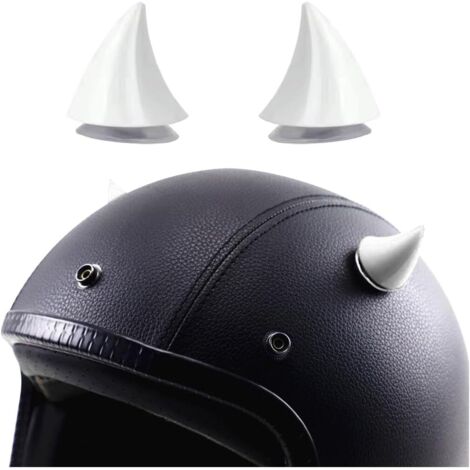 2 Pièces Décoration Corne Casque, Corne De Casque De Moto avec Ventouses, Décoration Casque Moto Corne en Caoutchouc, Accessoires Décoration Conversion pour Moto Scooter Casques(Blanc) (1/5)