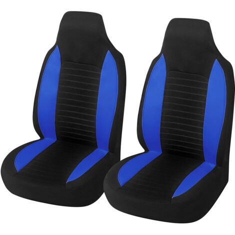 Housses de SièGe Voiture, 2 Pcs Protections de SièGe Avant de Voiture, Siège Auto Respirant, Imperméable et Antidérapant, Compatible avec Les Voitures, Les SUV et Les Camions (Bleu) (1/5)