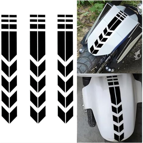 3 Pièces Autocollant Moto Garde-Boue, Autocollants Réfléchissants De Moto Décoration, Autocollant De Garde-Boue Réfléchissant, Bandes Stickers Réfléchissants Motos(Noir) (1/5)