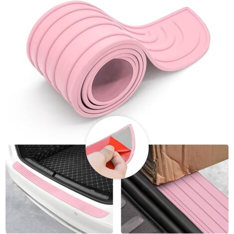 Protection Pare Choc Voiture, Protecteur Porte Coffre en Caoutchouc, Résistant Aux Rayures et Antidérapant, Convient à la Plupart des Accessoires Extérieurs de Voiture (Rose/90x7CM) (1/5)
