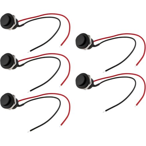 Lot de 5 Pièces Interrupteurs pour Voiture 16 Mm Longueur de Fil 150 Mm pour Contacteur de Démarreur Électromagnétique (1/5)