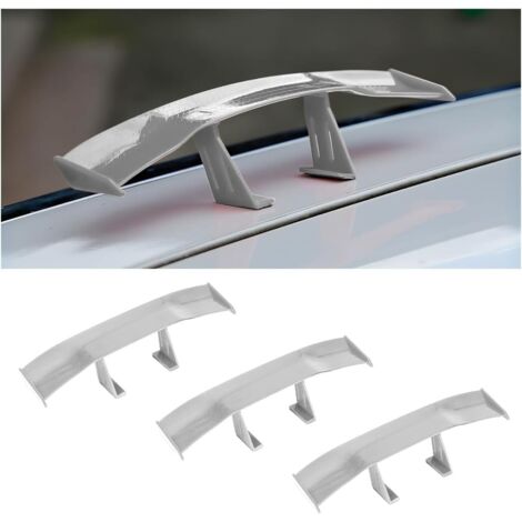 3PCS Mini Aileron de Voiture, Multifonctionnel Aile de Queue de Voiture, Universel Mini Aile de Becquet, sans Perforation Texture en Fibre de Carbone pour la Décoration(Gris) (1/5)