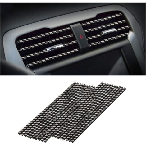 20 PCS Bande Décorative pour Climatiseur de Voiture, Accessoires intérieurs de voiture, Multicolore Bande décorative pour la plupart des bouches d'aération (Fibre De Carbone) (1/5)