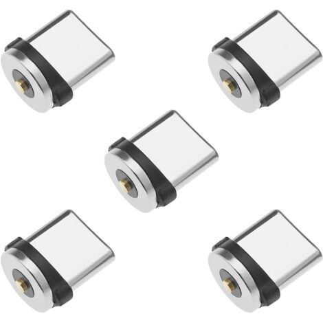 5X Connecteur Magnétique Type C Adaptateur Magnétique Type C Rotatif Tête d'embouts de Connecteur Magnétique pour Cordon de Câble Charge Magnétique (1/5)