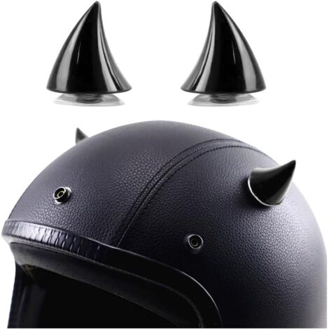 2 Pièces Décoration Corne Casque, Corne De Casque De Moto avec Ventouses, Décoration Casque Moto Corne en Caoutchouc, Accessoires Décoration Conversion pour Moto Scooter Casques(Noir) (1/5)