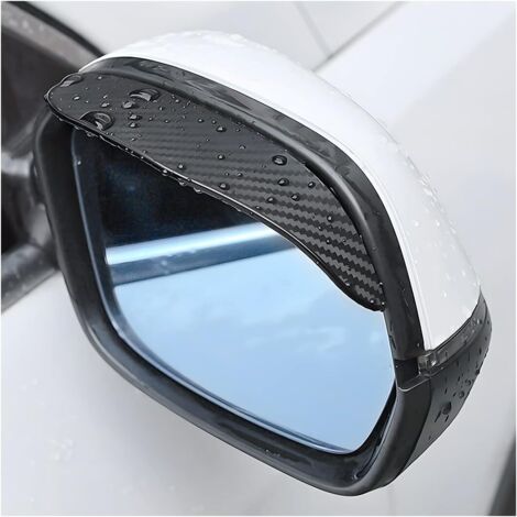 2pcs Rétroviseur Pare Pluie Fumée Pare Fumée, Universel Fibre de Carbone Rétroviseur Latéral, Fibre Carbone Couverture De Pluie Rétroviseur, Vue Arrière Miroir Pluie Sourcil (030) (1/5)