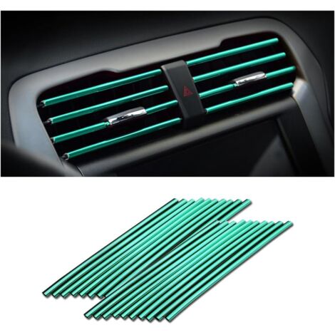 20 PCS Bande Décorative pour Climatiseur de Voiture, Accessoires intérieurs de voiture, Multicolore Bande décorative pour la plupart des bouches d'aération (Vert) (1/5)