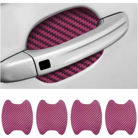 4PCS Autocollants Voiture Extérieur, Film de Protection Universel en Fibre de Carbone Anti-Rayures pour Poigné Porte Voiture, Convient à la Plupart des Poignés Porte Voiture (Bourgogne) (1/5)