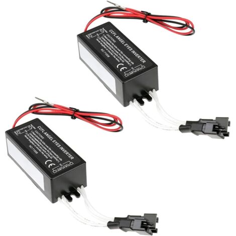 2 Pièces CCFL Inverter Rechange pour Les Yeux d'ange, Kit D'anneaux D'yeux d'ange 12V étanche De Rechange, Ballast Inverseur CCFL Femelle De Rechange pour Anneaux Halo Angel Eyes (1/5)