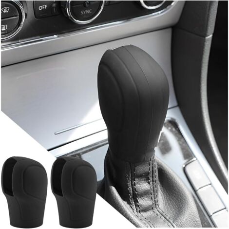 2 Pièces Couvercle Universel en Silicone Pommeau Levier Vitesse Coque Silicone Pommeau Levier Vitesse Voiture (Noir) 8x4.5cm (1/5)