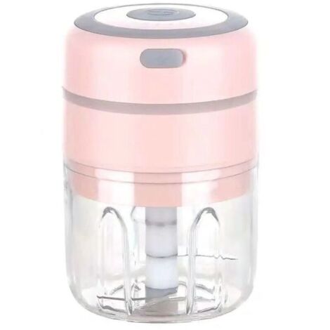 Mini électrique Hachoir à Oignons, Multi Mixeur Electrique de Cuisine Hachoir, USB Rechargeable pour Légumes Fruits Viande (Rose),8.58.513cm (1/4)