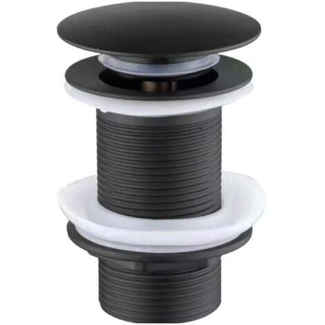 Bouchon de vidange Premium Noir Mat Bouchon de lavabo Bouchon de vidange Clickwaste Verrouillable (1/4)