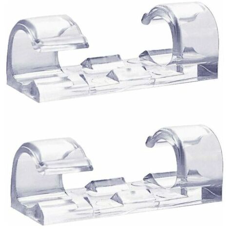 Lot de 60 clips de câble transparents, support de câble auto-adhésif solide, pinces d'organisateur de gestion de cordon en plastique durables pour la maison et le bureau (transparent) (1/4)