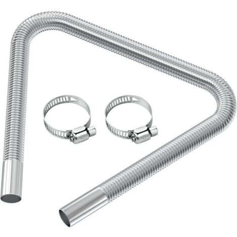 Tuyau d'évent de gaz Diesel Flexible Tuyau d'échappement de chauffage de voiture Tuyau d'Echappement du Rechauffeur diamètre intérieur 2.5cm/1 pouces 120cm/47,2 pouces