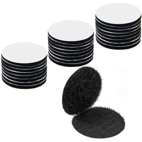30Pièces Noir Scratch Autocollant Double Face,Bande Auto-Adhésif, Adhesif Double Face Extra Fort, Rond (5 x 5cm)
