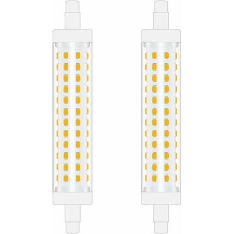 118mm R7S Ampoule LED 10W Blanc Froid 6000K linéaire projecteur à double extrémités remplacement de l’ampoule halogène 100W parfait pour chambre, salle de bain Non-Dimmable 2pcs (1/4)