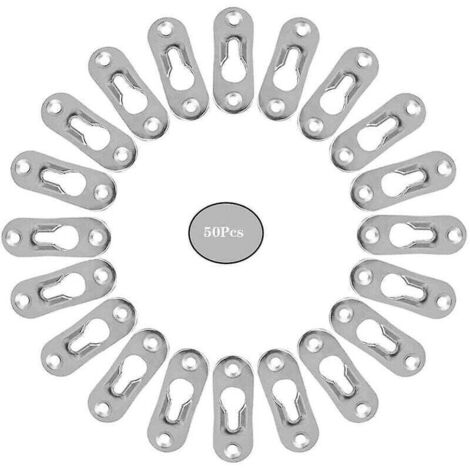 50 PièCes Trou De Serrure En MéTal Attache Invisible Cintres De Trou Serrure Metal Peinture Attaches Trou Cintres De Trou De Serrure En MéTal Fixation Pour Cabinet Miroirs Cadres Photo Armoires (1/4)