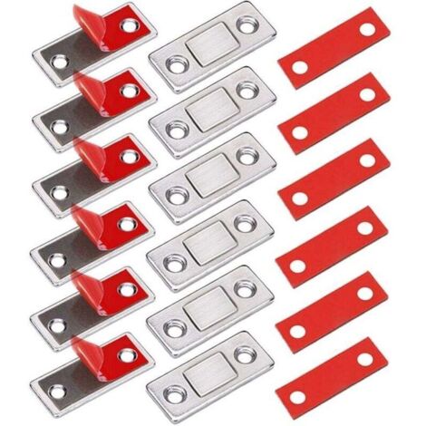 6 Pièces Très Mince Aimant Pour Porte de Placard à Coller Loqueteau Aimant Fermeture Adhésif Meuble Aimant Puissant