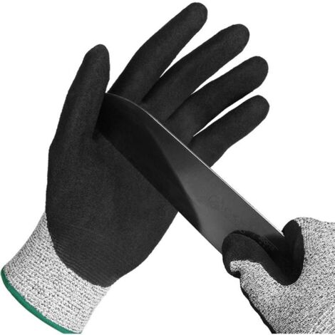 Gant Anti Coupure,Gant Huitre La Protection De Niveau 5 En Treillis Métallique En Acier inoxydable Convient Aux Gants De Travail Pour Les Huîtres,La coupe De Viande, Le Jardinage Et La Sculpture (L)