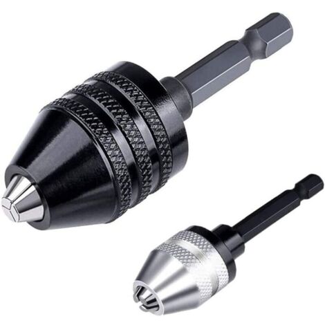 2 pièce 0.3-6.5 mm 6.35mm (1/4") Keyless Foret Mandrin hexagonale Mandrin sans clé Changement rapide adaptateur convertisseur adaptateur (1/5)
