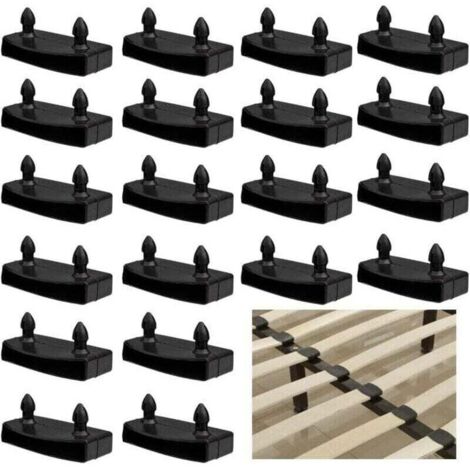 Lot de 20 Supports pour Sommier à Lattes de Lit, 55mm Embouts Lattes pour Sommier Capuchons Lattes Plastique De Rechange Supports à Lattes pour Rails Latéraux Accessoires de Connexion