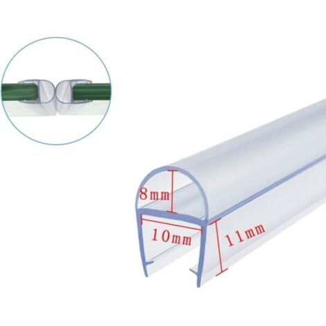 Joint Porte Douche, Joint Pare Baignoire, Joint Paroi De Douche, pour paroi en verre 6 mm/8 mm/10mm/12mm d'épaisseur de verre joint en joint de douche (10 mm,u type550cm)