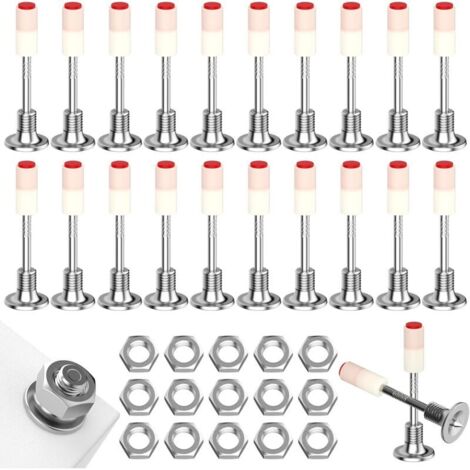Lot de 50 clous pour pistolet à clous, clous pour murs en béton, contient 50 écrous M8, diamètre 7,3 mm, pistolet à clous, pistolet à clouer multi-usages, pistolet à clouer pour acier et béton pour