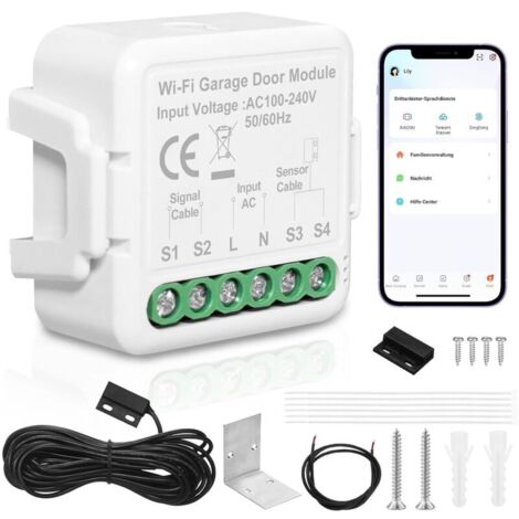 Ouvre portail connecté ouvre-porte de garage connecté WiFi,  contrôle de l'application Tuya télécommande de porte intelligent compatible avec Alexa, Google Assistant commande vocale (1) (1/5)