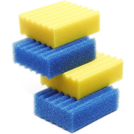 SunSun Lot Complet de 4 éponges filtrantes pour Filtre Biologique CBF-350-2 Jaunes, 2 Bleues - Pièce détachée Mousse de Filtration - Matériaux filtrants pour Bassin Piscine Eau (1/5)