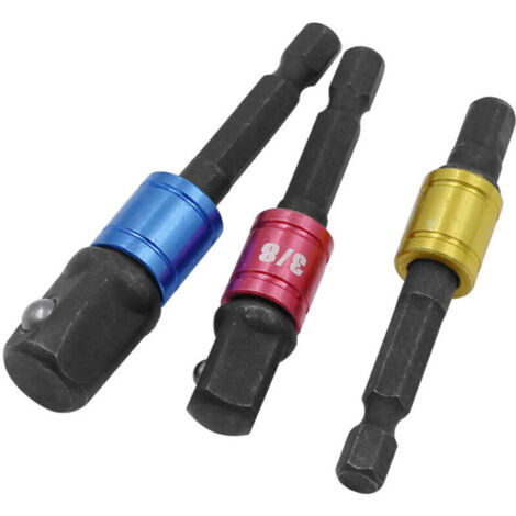 Adaptateur de douille pour tournevis à percussion - Adaptateur pour douille de clé à chocs, porte-embout de tournevis long, cliquet, perceuses, 1/4, 1/2, 3/8 pouces, cadeau pour homme, accessoir