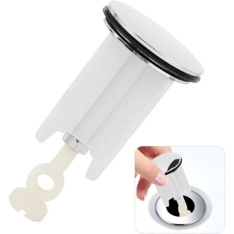 Bouchon de Lavabode Salle Bain 40mm Bonde Evier Chromé Universel Bouchon de Vidange Bonde Baignoire Excentrique Bouchon d'évier pour Salle Bain Lavabo,Bidet,Cuisine,Réglable Hauteur en Laiton,1P