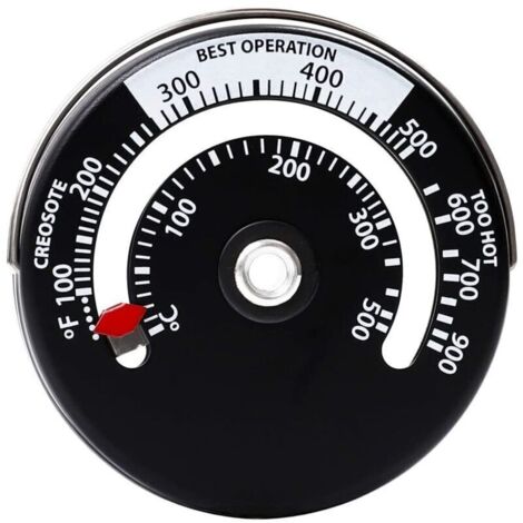 Thermomètre de cheminée Thermomètre de ventilateur de cheminée creux Cadran magnétique Multi-Fuel Magnetic Thermometer for Wood Stove (1/4)