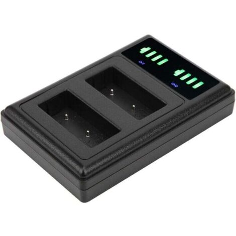 Station de Chargeur de Batterie à Double Station D'accueil, Chargeur de Batterie de Caméra à Double Port Micro Type C Double écran LCD pour Batterie (1/4)