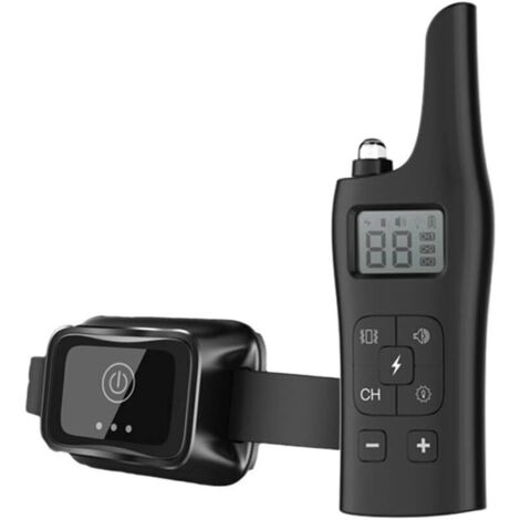 Collier De Dressage pour Chien, Collier Anti aboiement Rechargeable avec 4 Modes Vibration/ch-oc/Lumière/Beep Sonore, Récepteur imperméable et Télécommande de 800 mètres (1/4)