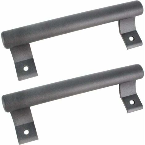 Poignée de porte coulissante en aluminium 200mm Poignée de porte en verre pour balcon Poignée de porte pour meuble de salle de bain Poignée en métal moderne (2 pièce gris) (1/4)