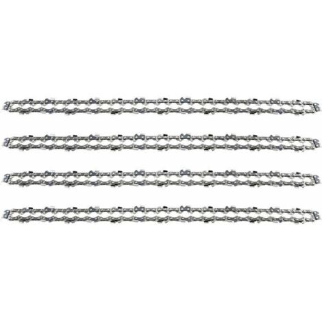 Lot de 4 Chaînes de Tronçonneuse pour Guide Chaîne de 18" (45 cm), 1,3 mm 64 Maillons d'Entraînement, Compatibles avec Stihl, Dolmar, Husqvarna, Einhell, Bosch, Makita et autres (1/4)