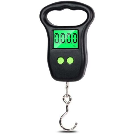 Balance numérique suspendue 50 kg, balance à bagages, analogique, avec crochet, balance de pêche de haute précision avec écran LCD et fonction tare à un bouton, balance à bagages, portable (1/4)