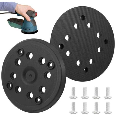 2 Pièces Disque Poncage 125mm avec et Boucle, 8 Trous Plateau de Ponçage, Compatible avec Bosch PEX 270 A et PEX 270 AE Ponceuse Excentrique (1/4)