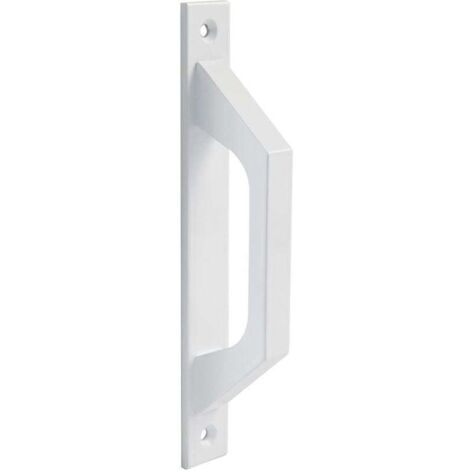 Poignée droite en aluminium blanc pour portes coulissantes ou battantes - 198 x 25 x 40 mm Poignée droite fonctionnelle et confortable (1/4)