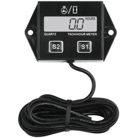 Digital Compteur Heure Tachymètre,Batterie Remplaçable RPM Mètre Pour Scooter Pelouse Tracteur Dirt Bike Générateur (1/4)