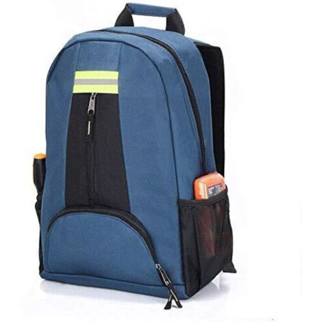 Sac à dos à outils 46x30x16 cm Tissu Oxford 1680D imperméable Organiseur multi-poches pour électricien Bandes réfléchissantes (1/5)
