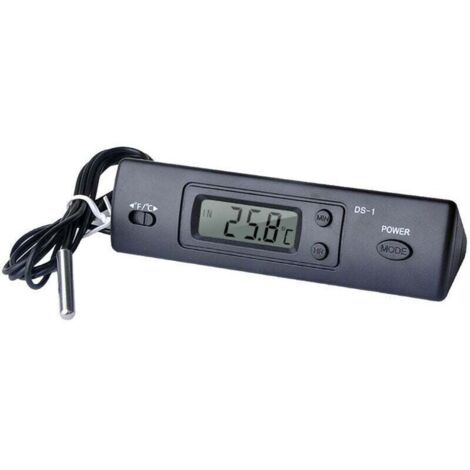 Mini thermomètre électronique numérique thermomètre de voiture intérieur et extérieur multifonctionnel affichage de l'heure de la température avec sonde (1/4)
