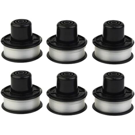 Lot de 3/6/9 têtes de débroussailleuse pour bobine d'alimentation Black & Decker A6226 GL250 GL310 GL360, bobine et fil de rechange (6 pièces) (1/5)