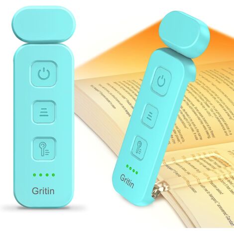 Lampe de Lecture Rechargeable, 3 Couleurs Protection des Yeux & 5 Niveaux de Luminosité Réglables, Portable Longue Durée Mini Liseuse Lampe Clip pour Lire au Lit,Cadeaux pour Lecteurs de Livres (1/5)