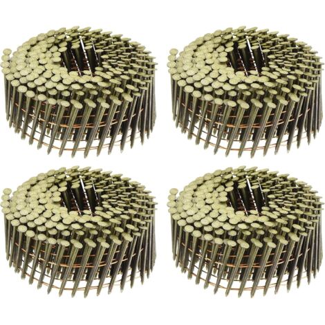 QUARKZMAN 1200 Clous Pour Bardage 1-3/4" x 0.083" À Tige Annelée À 15 Degrés À Tête Ronde Pleine En Bobine De Fil Pour Matériaux De Lattage Et De Revêtement (1/5)