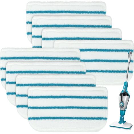 Lot de 8 tampons de rechange pour balai vapeur Black + Decker SM1600, SM1610, SM1620, HSM13E1, HSMC1300FX, HSMC1321, HSMC1321APB (1/5)